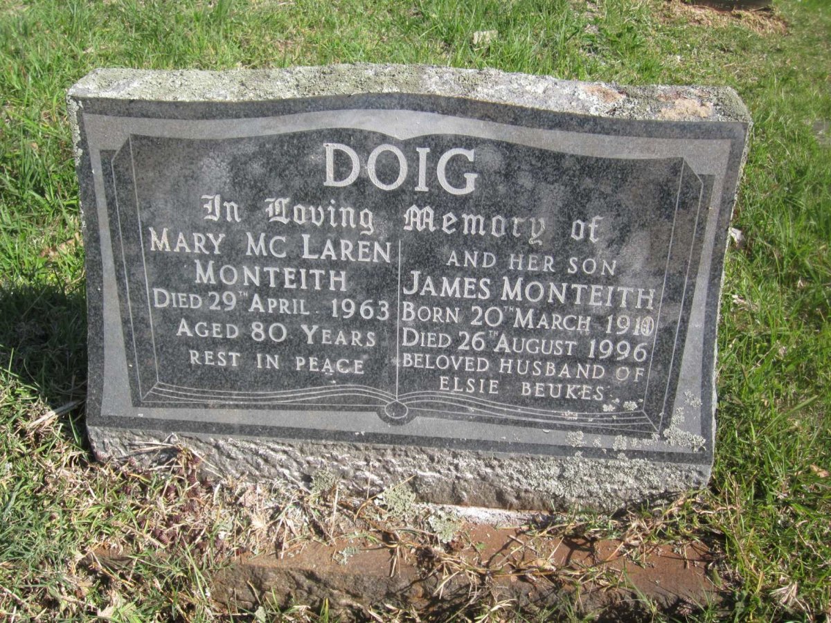 DOIG Mary McLaren Monteith -1963 :: DOIG James Monteith 1910-1996