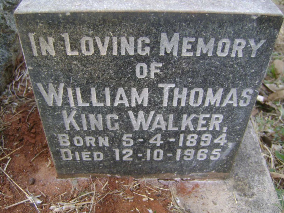 WALKER William Thomas King 1894-1965
