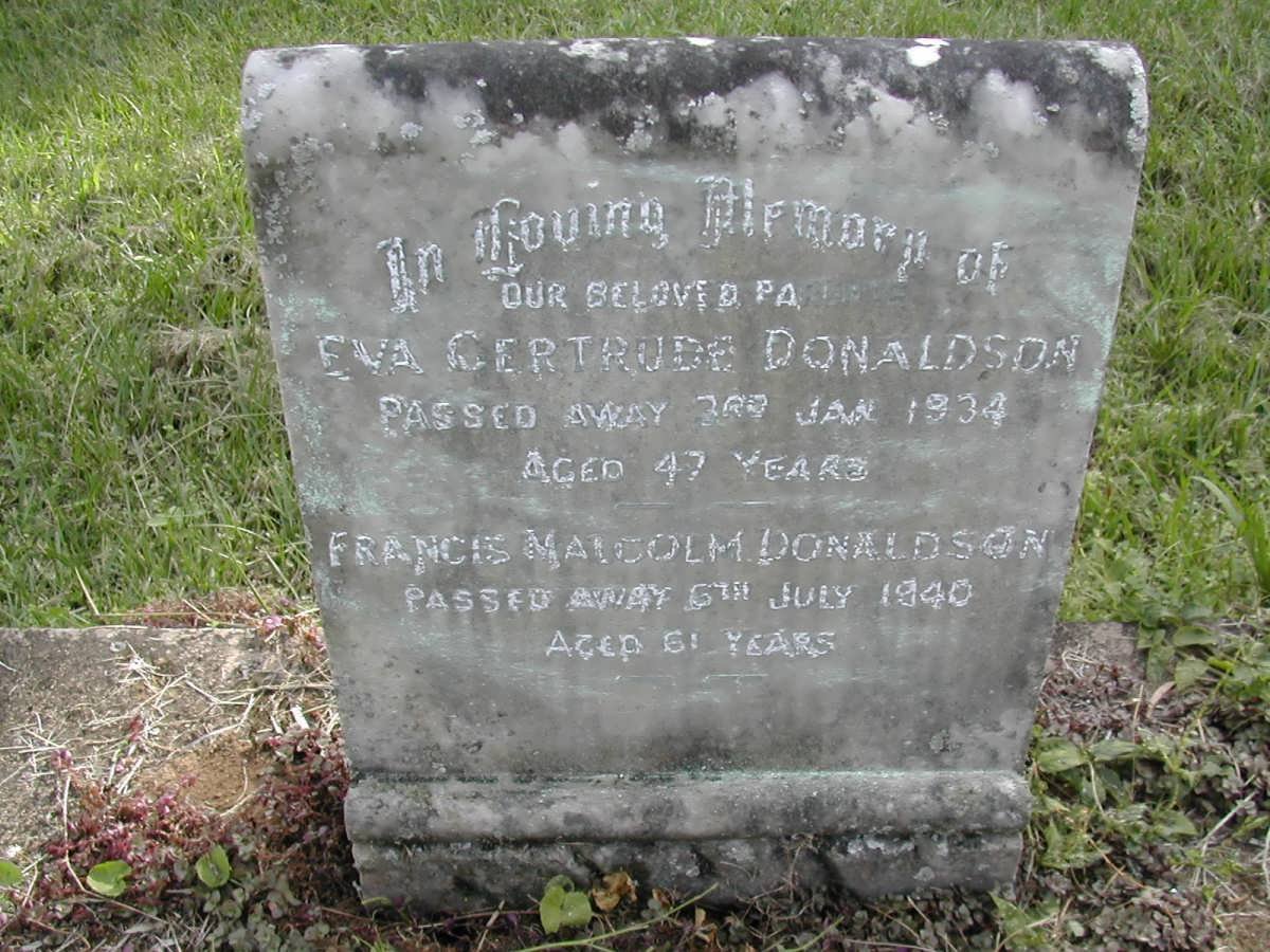 DONALDSON Francis Malcolm -1940 &amp; Eva Gertrude -1934