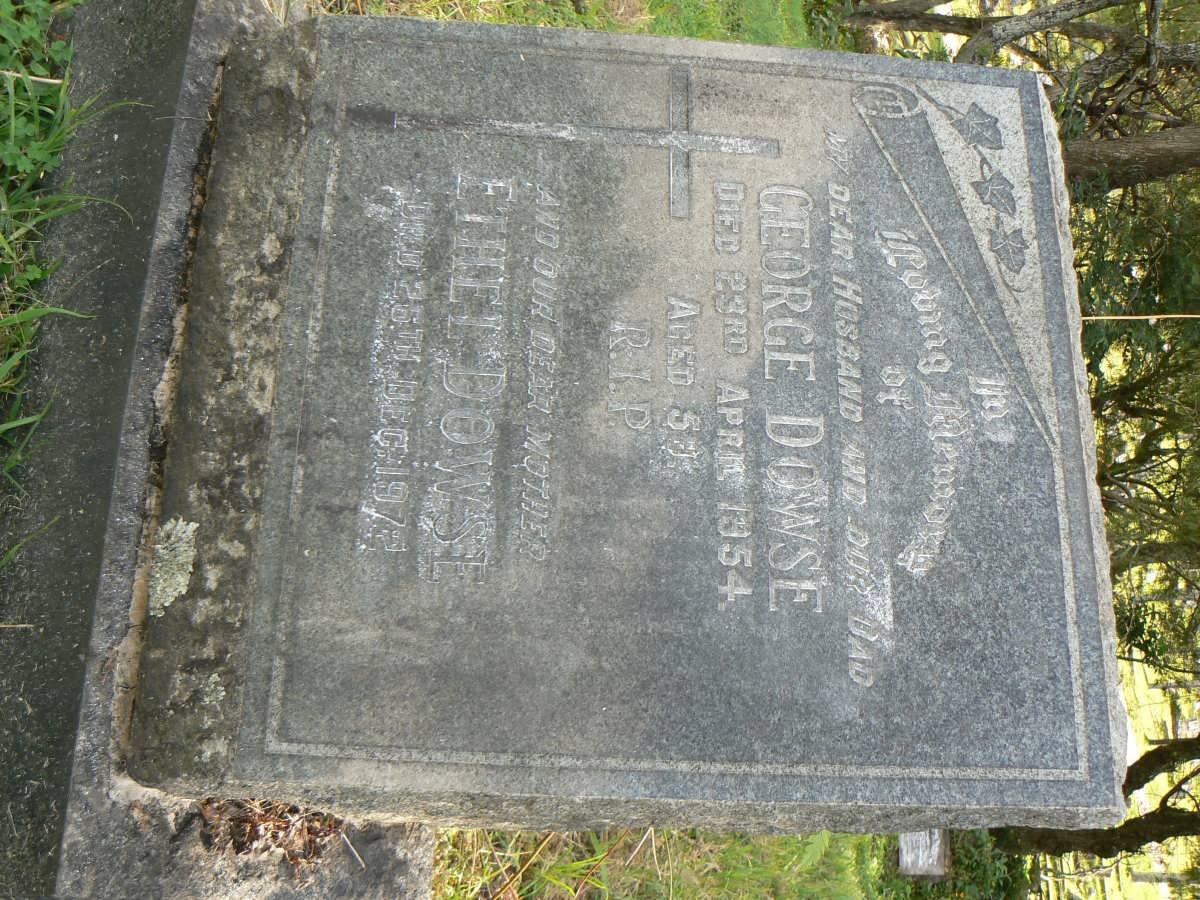 DOWSE George -1954 &amp; Ethel -1972