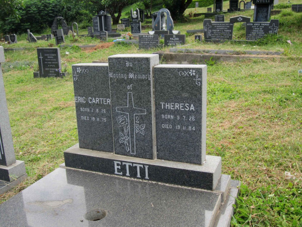 ETTI Eric Carter 1926-1975 &amp; Theresa 1926-1984