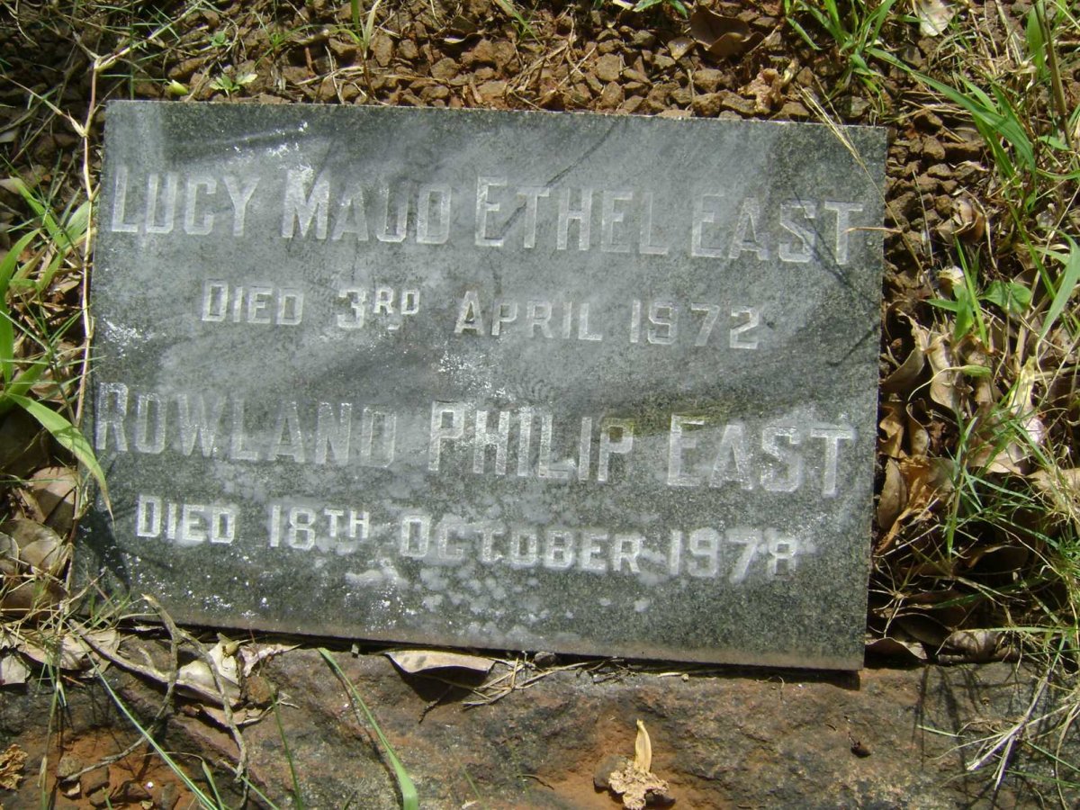 EAST Lucy Maud Ethel -1972 :: EAST Rowland Philip -1978