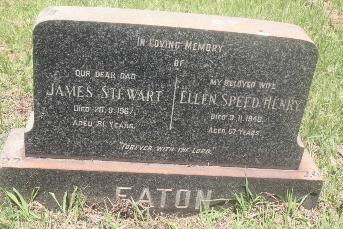 EATON James Stewart -1967 &amp; Ellen Speed Henry -1948