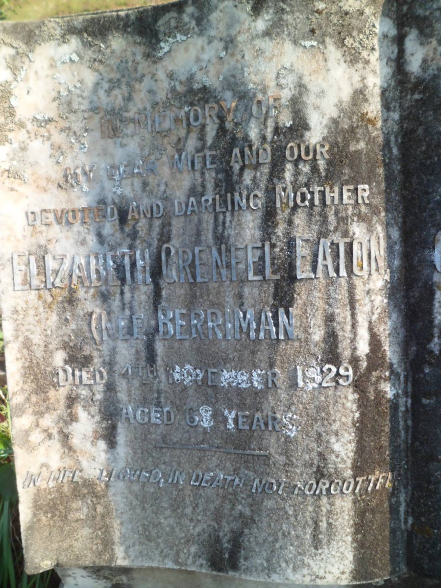 EATON Ethel Grenfel nee BERRIMAN -1929