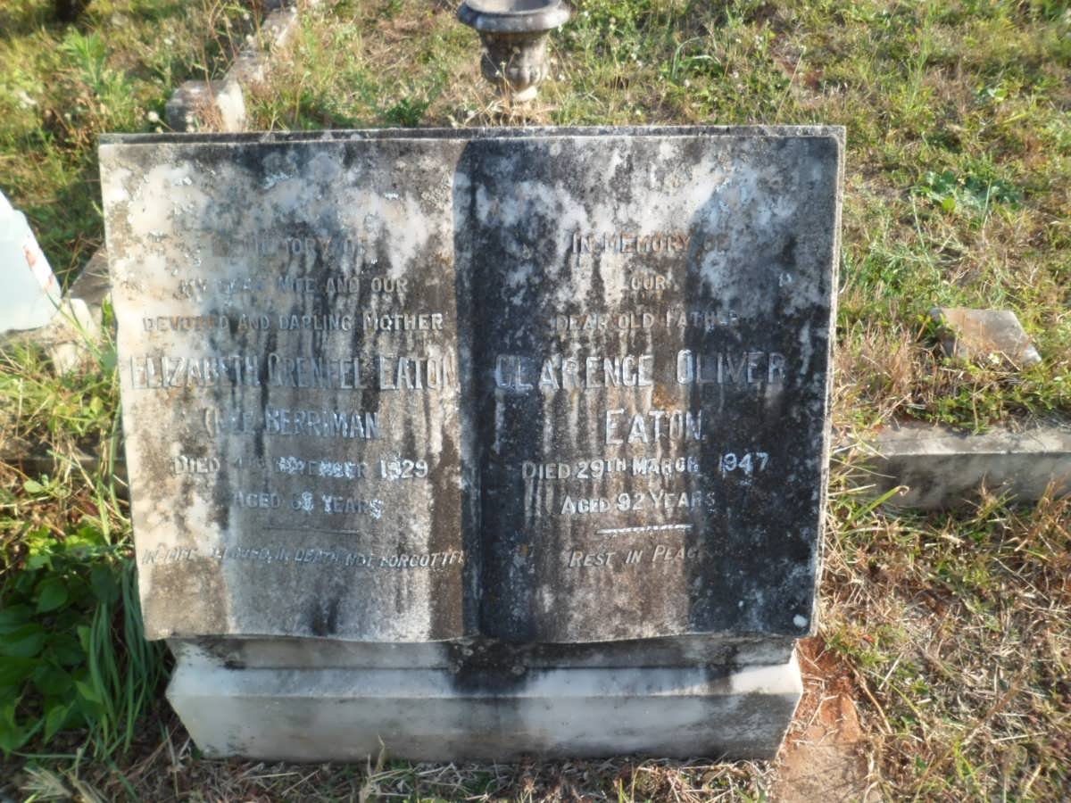 EATON Clarence Oliver -1947 &amp; Ethel Grenfel BERRIMAN -1929