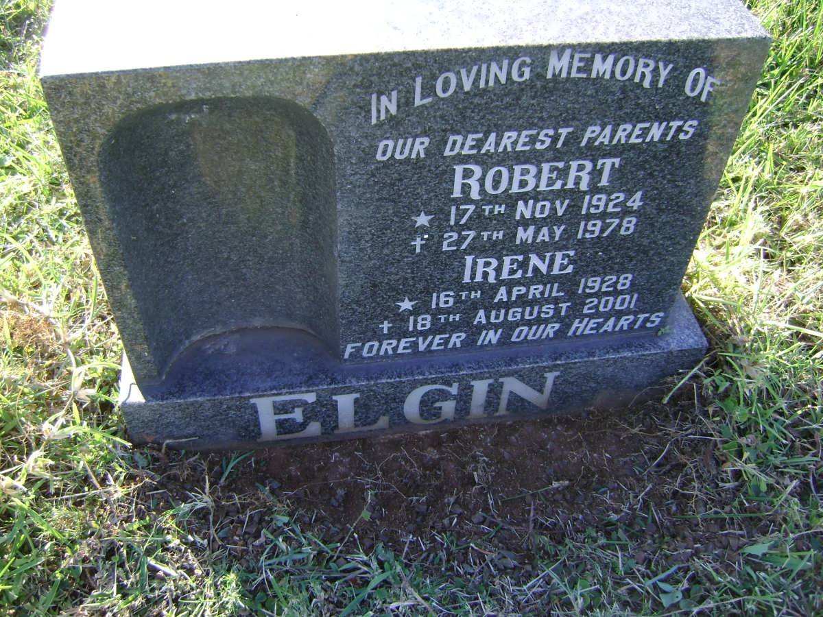 ELGIN Robert 1924-1978 &amp; Irene 1928-2001