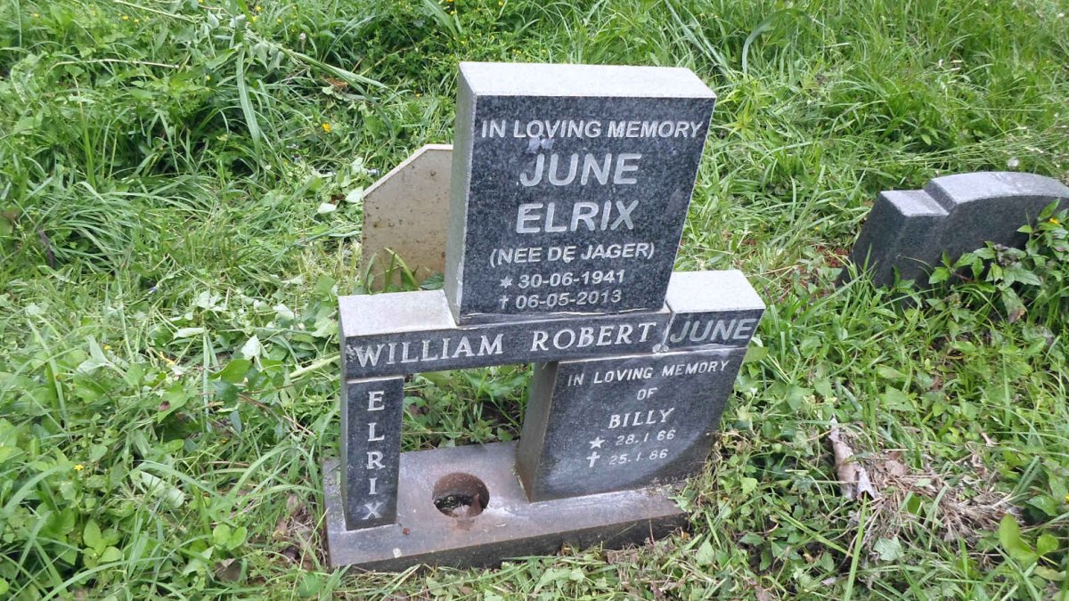 ELRIX June nee DE JAGER 1941-2013 :: ELRIX William Robert 1966-1986