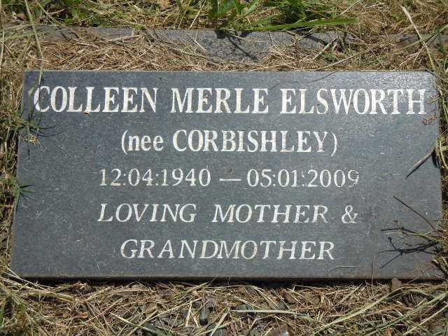ELSWORTH Colleen Merle nee CORBISHLEY 1940-2009