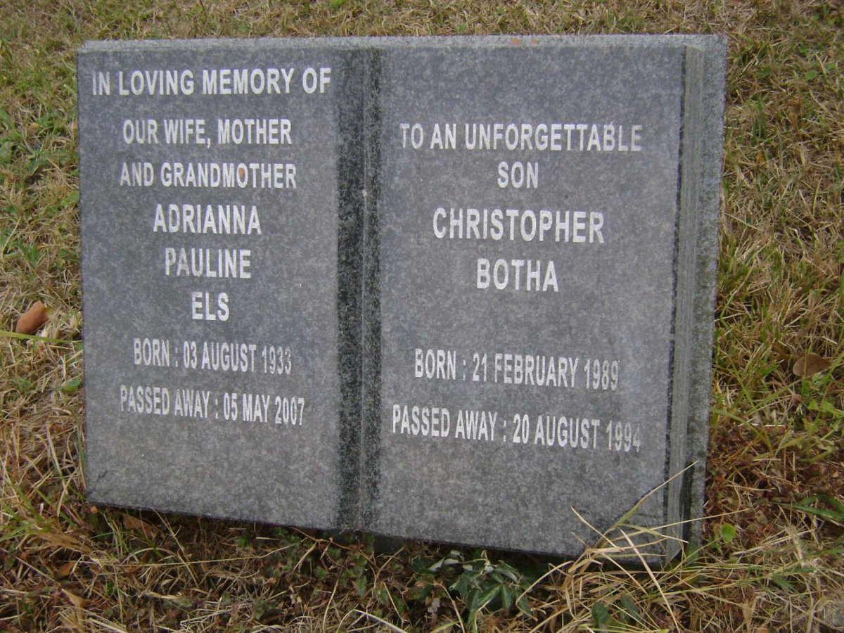 ELS Adrianna Pauline 1933-2007 :: BOTHA Christopher 1989-1994
