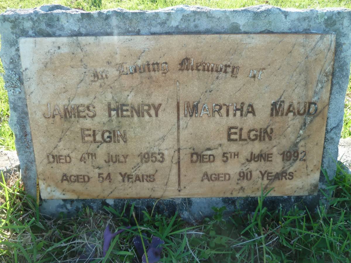 ELGIN James Henry -1953 &amp; Martha Maud -1992