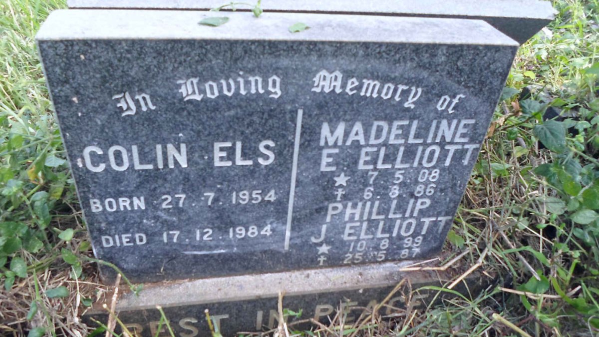 ELLIOTT Phillip J. 1899-1987 &amp; Madeline E. 1908-1986 :: ELS Colin 1954-1984