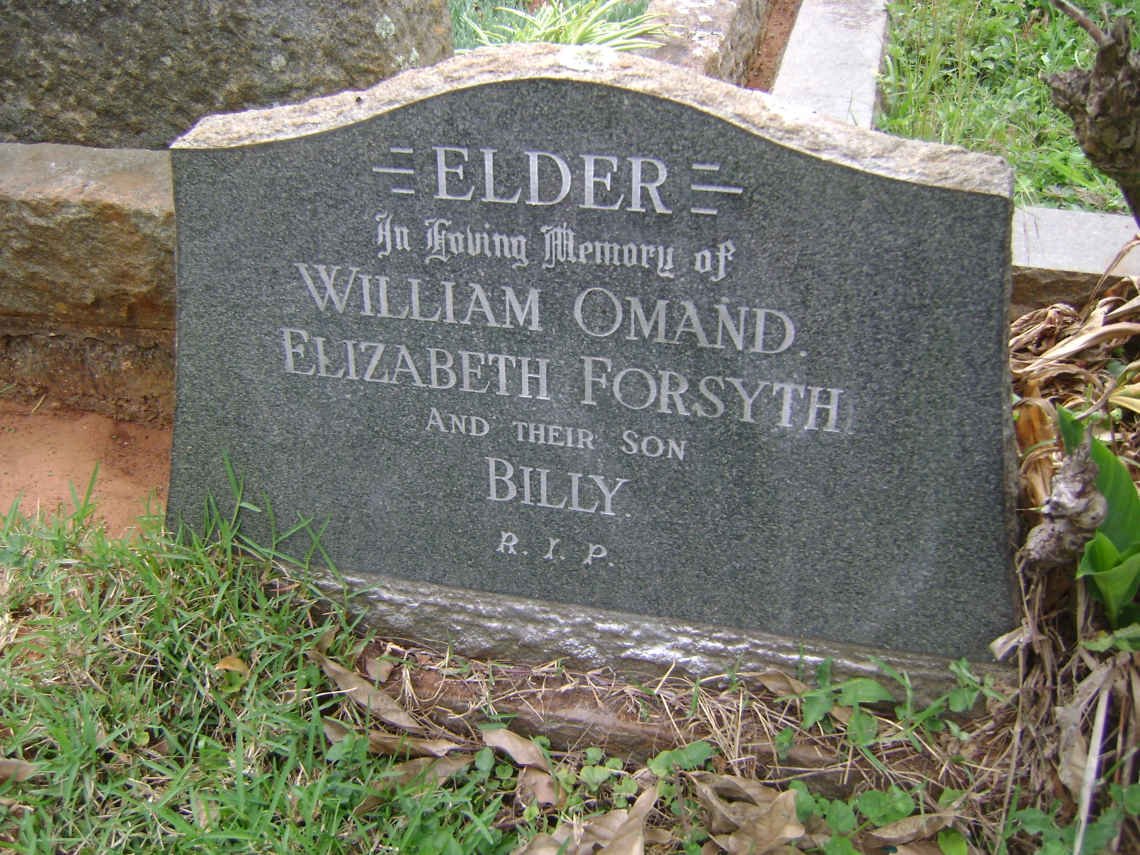 ELDER William Omand &amp; Elizabeth Forsyth :: ELDER Billy