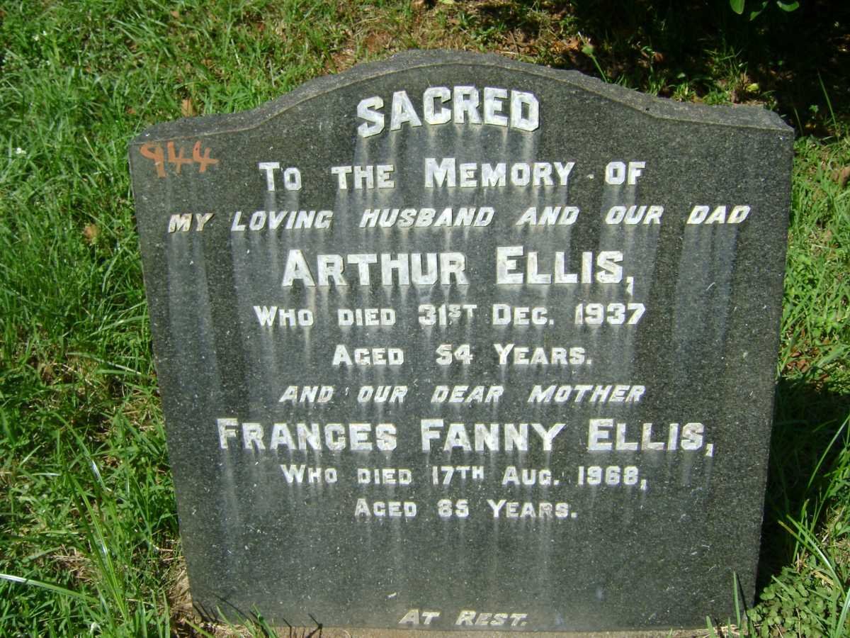 ELLIS Arthur -1937 &amp; Frances Fanny -1968
