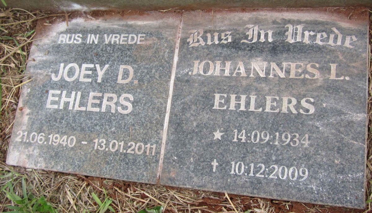 EHLERS Johannes L. 1934-2009 :: EHLERS Joey D. 1940-2011