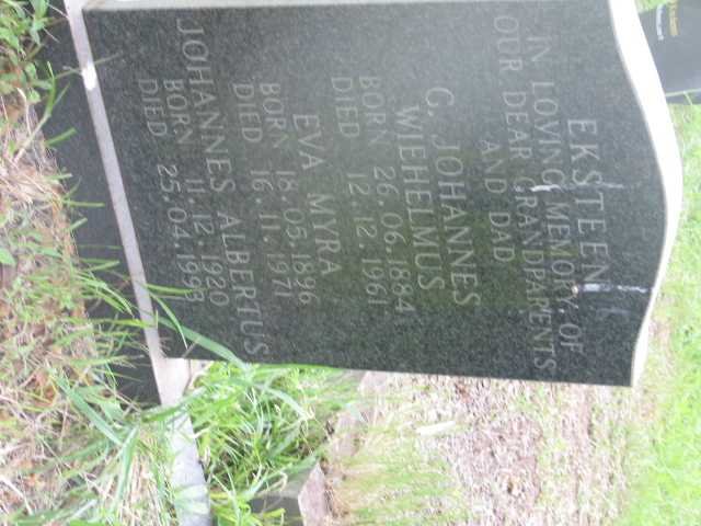 EKSTEEN G. Johannes Wiehelmus 1884-1961 &amp; Eva Myra 1896-1971 :: EKSTEEN Johannes Albertus 1920-1993