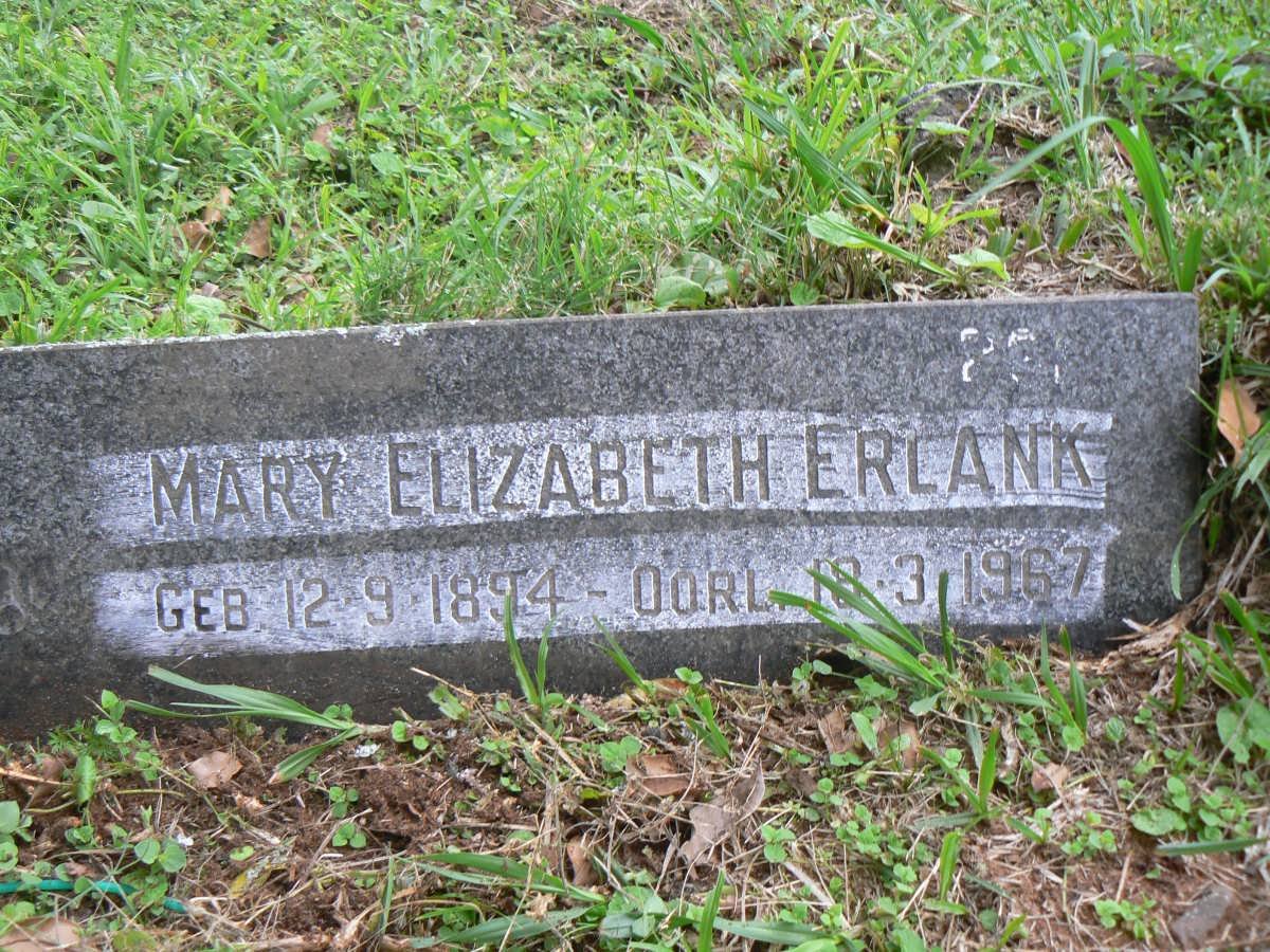 ERLANK Mary Elizabeth 1894-1967