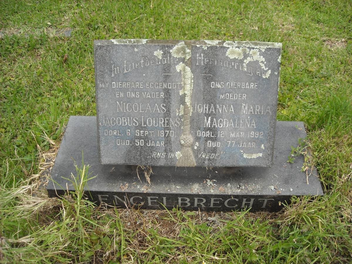 ENGELBRECHT Nicolaas Jacobus Lourens -1970 &amp; Johanna Maria Magdalena -1992