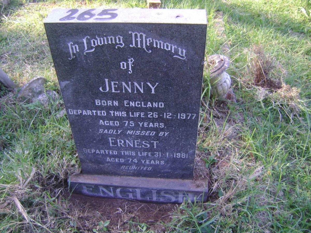 ENGLISH Ernest -1981 &amp; Jenny -1977