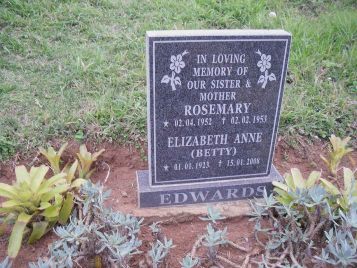 EDWARDS Elizabeth Anne 1923-2008 :: EDWARDS Rosemary 1952-1953