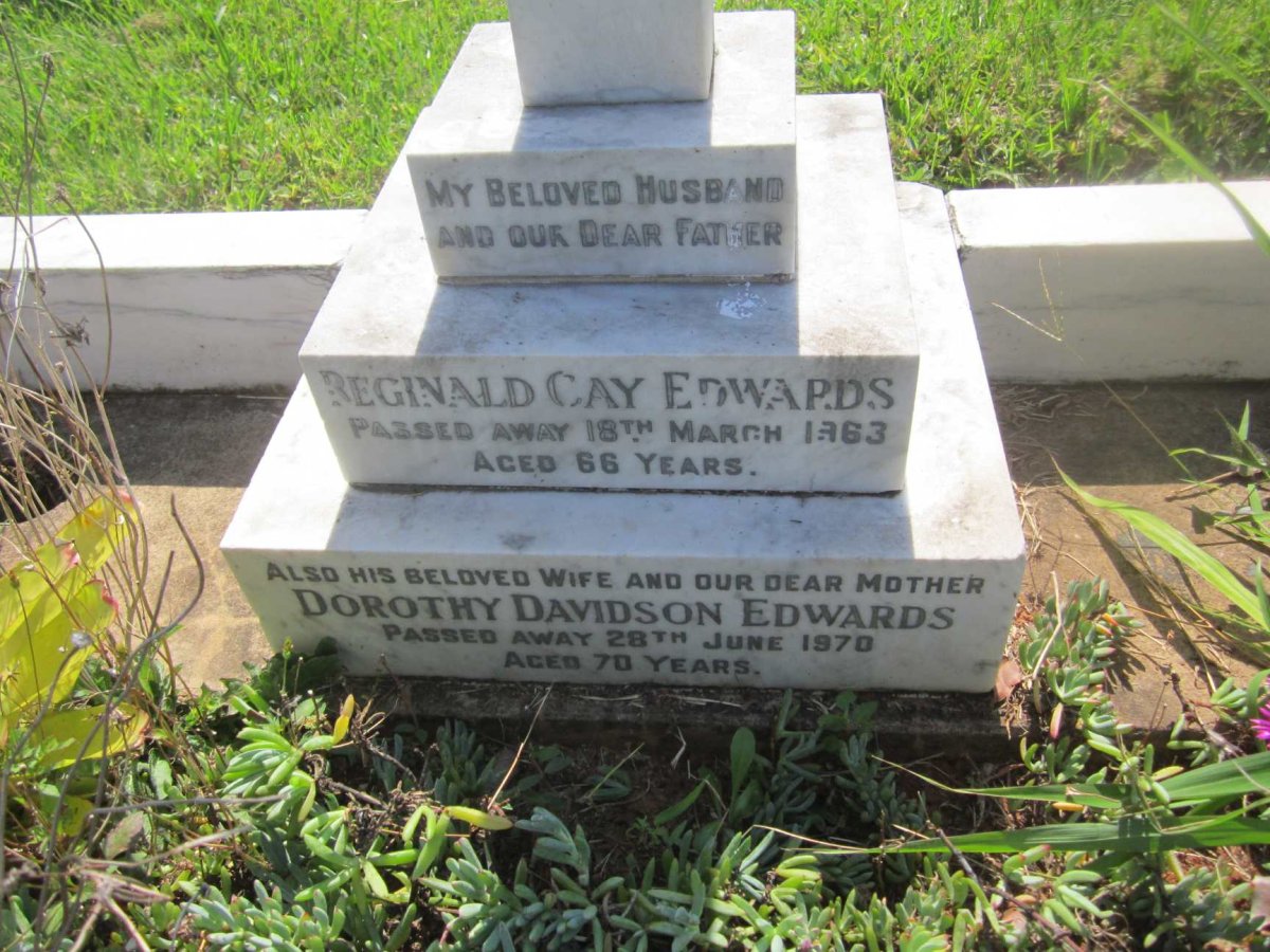 EDWARDS Reginald Cay  -1963 &amp; Dorothy Davidson  -1970