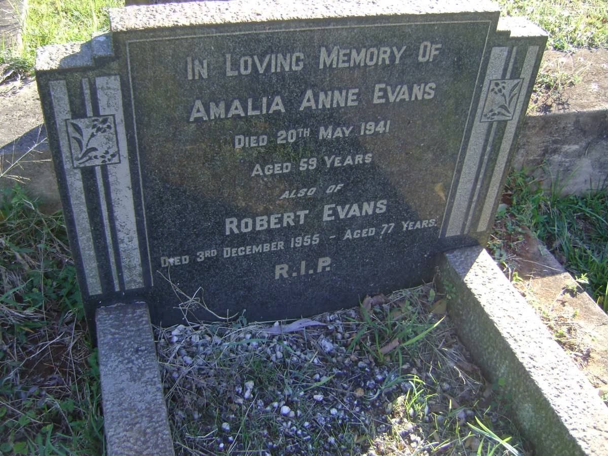 EVANS Robert -1955 &amp; Amalia Anne -1941