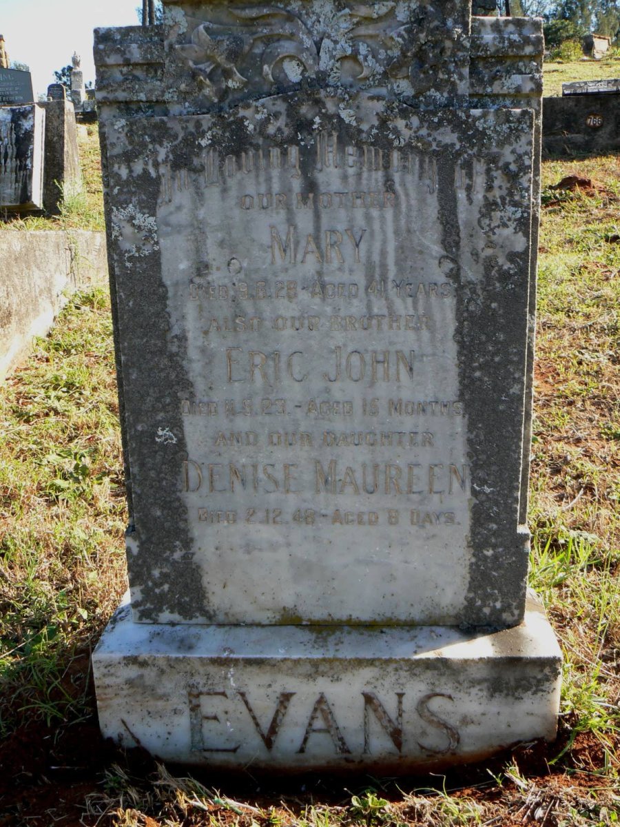EVANS Mary -1928 :: EVANS Eric John -1923 :: EVANS Denise Maureen -1948