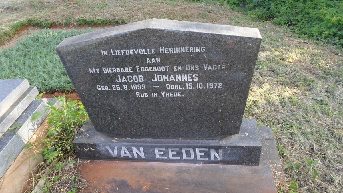 EEDEN Jacob Johannes, van 1899-1972
