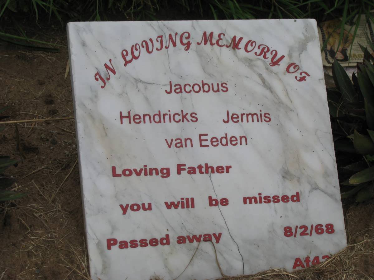 EEDEN Jacobus Hendricks Jermis, van -1968