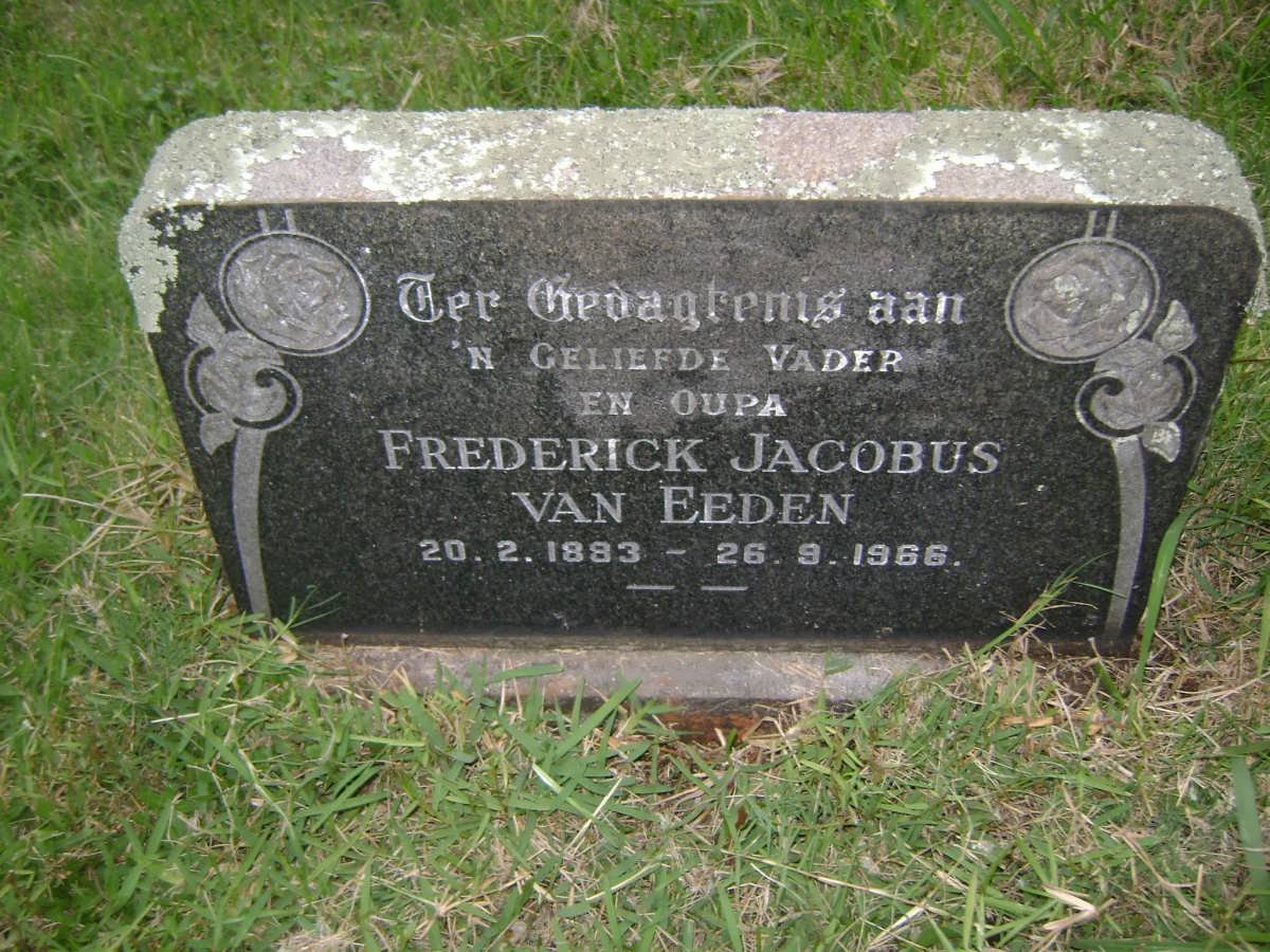 EEDEN Frederick Jacobus, van 1883-1966
