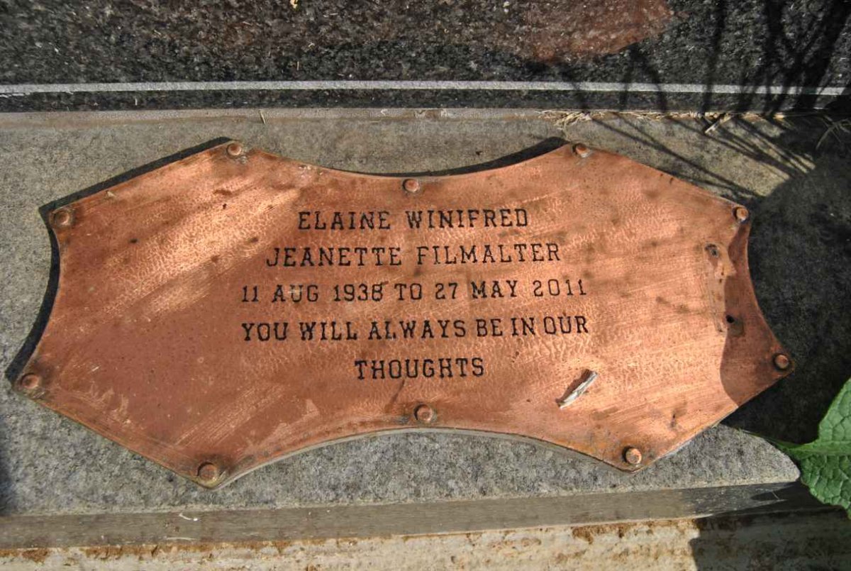 FILMALTER Elaine Winifred Jeanette 1938-2011