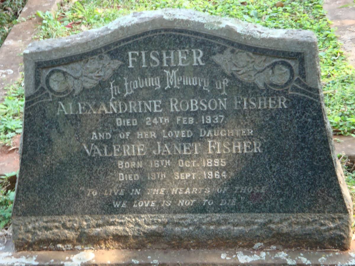 FISHER Alexandrine Robson -1937 :: FISHER Valerie Janet 1895-1964