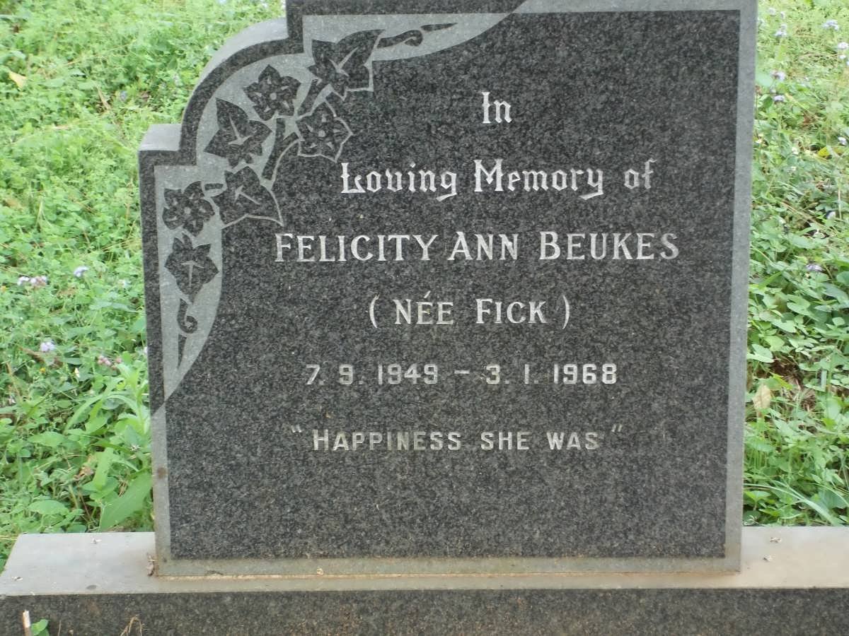 BEUKES Felicity Ann nee FICK 1949-1968