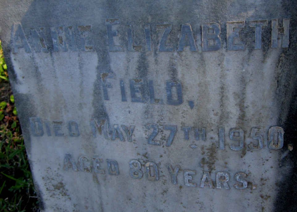 FIELD Annie Elizabeth -1950