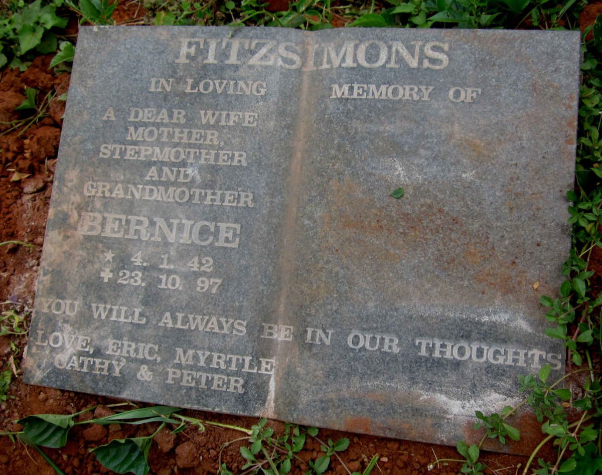 FITZSIMONS Bernice 1942-1997