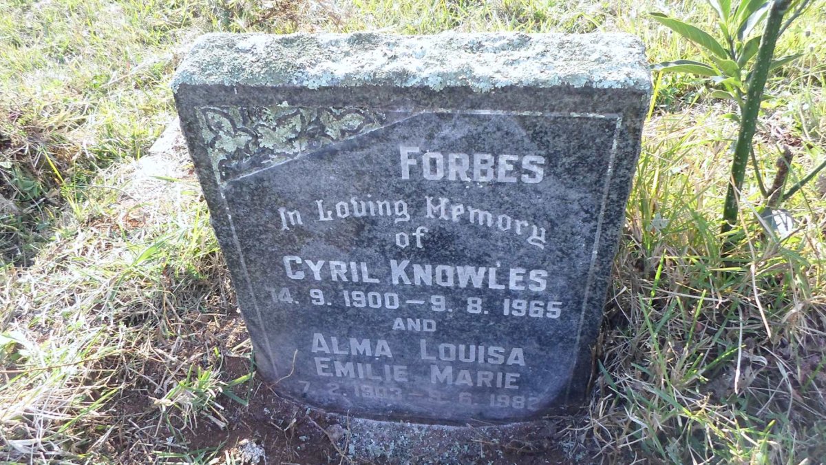 FORBES Cyril Knowles 1900-1965 &amp; Alma Louisa Emilie Marie 1903-1982