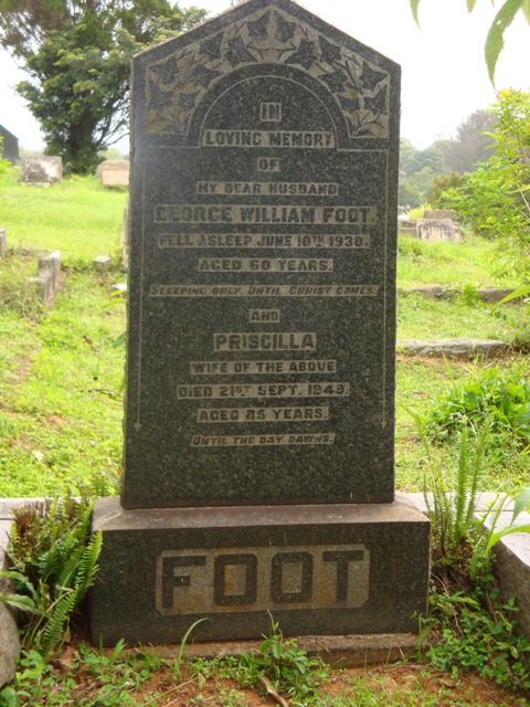 FOOT George William -1930 &amp; Priscilla -1949