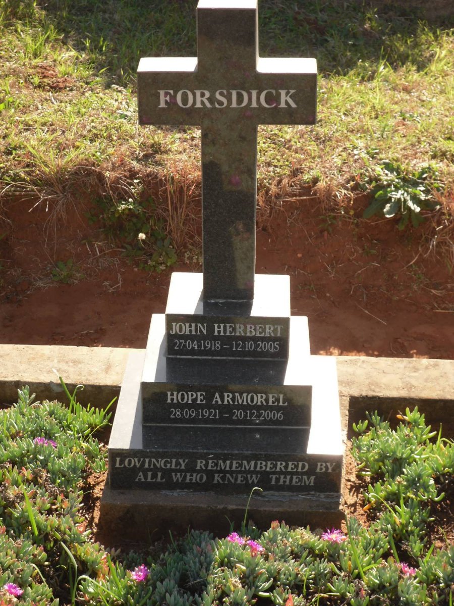 FORSDICK John Herbert 1918-2005 &amp; Hope Armorel 1921-2006