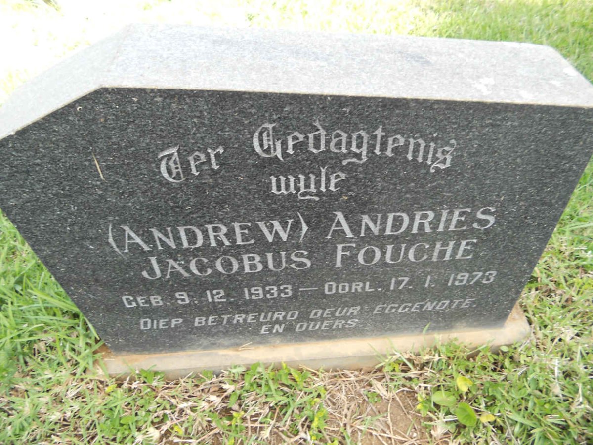 FOUCHE Andries Jacobus 1933-1973