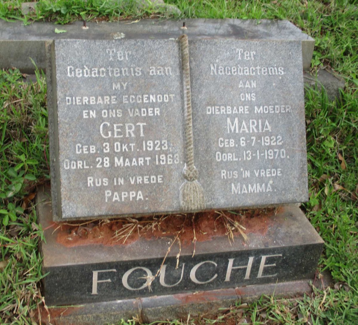 FOUCHE Gert 1923-1963 &amp; Maria 1922-1970
