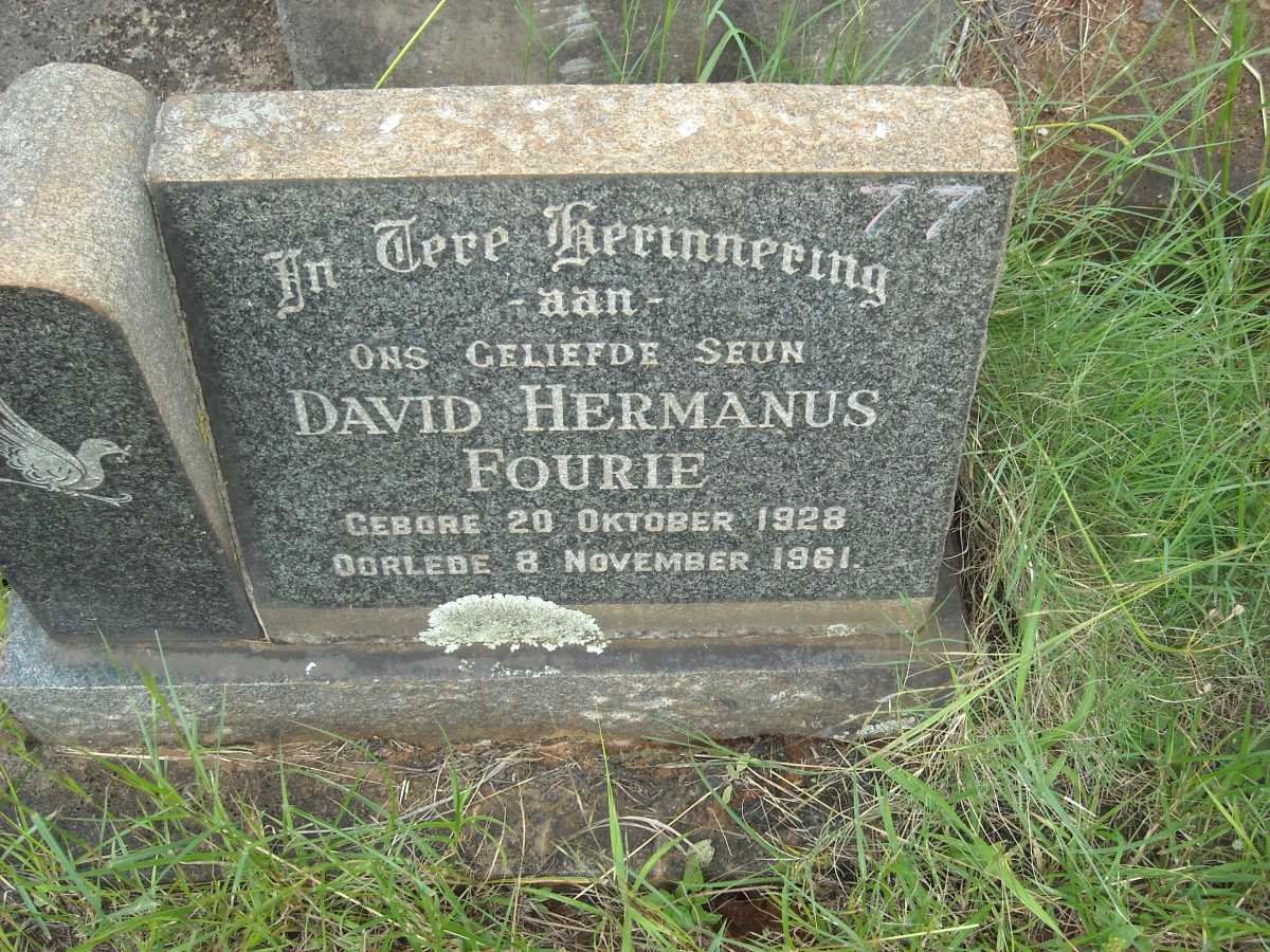 FOURIE David Hermanus 1928-1961
