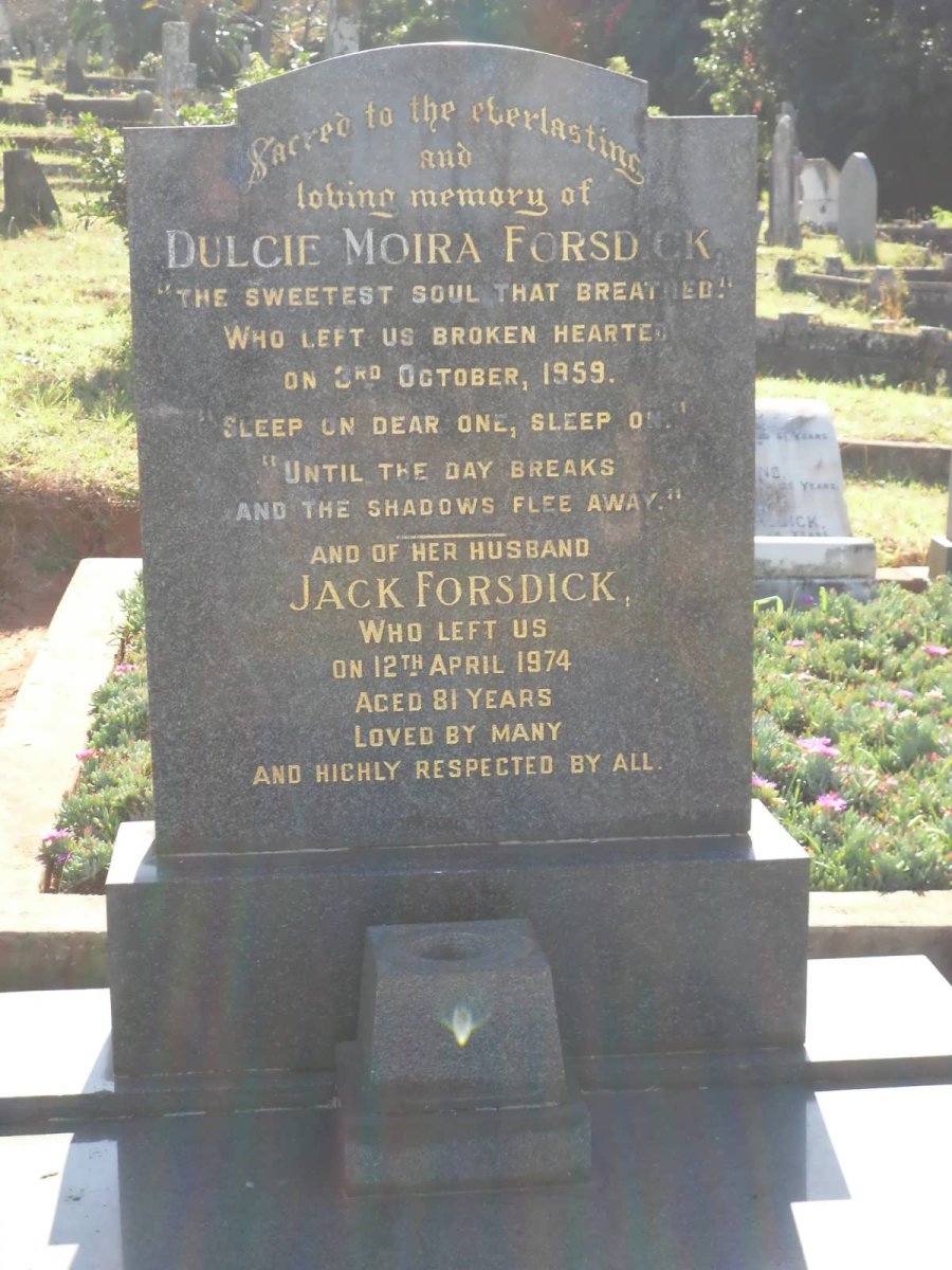 FORSDICK Jack -1974 &amp; Dulcie Moira -1959