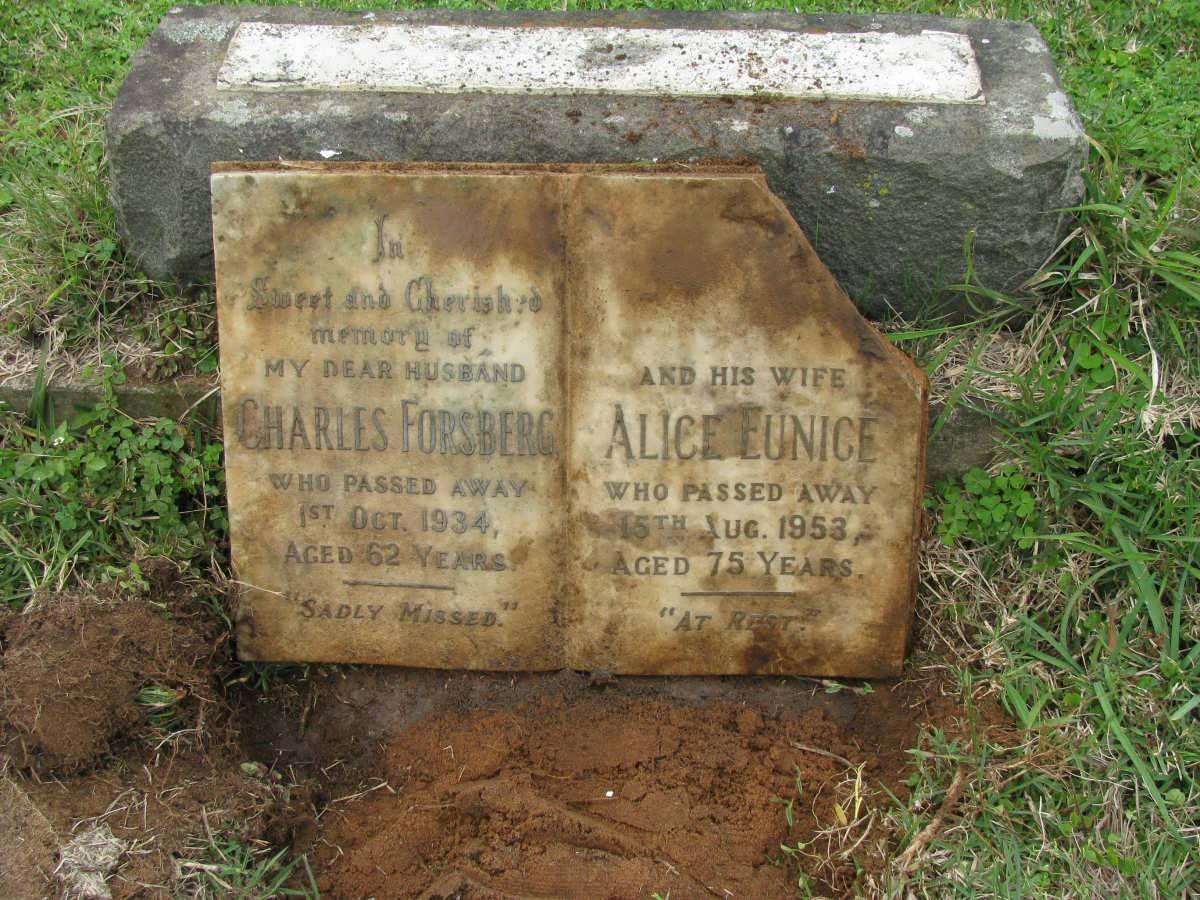 FORSBERG Charles -1934 &amp; Alice Eunice -1958