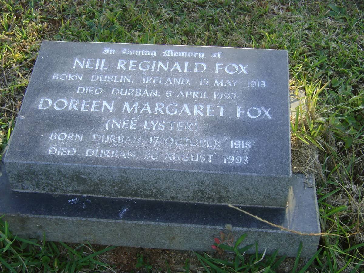 FOX Neil Reginald 1913-1992 &amp; Doreen Margaret LYSTER 1918-1993