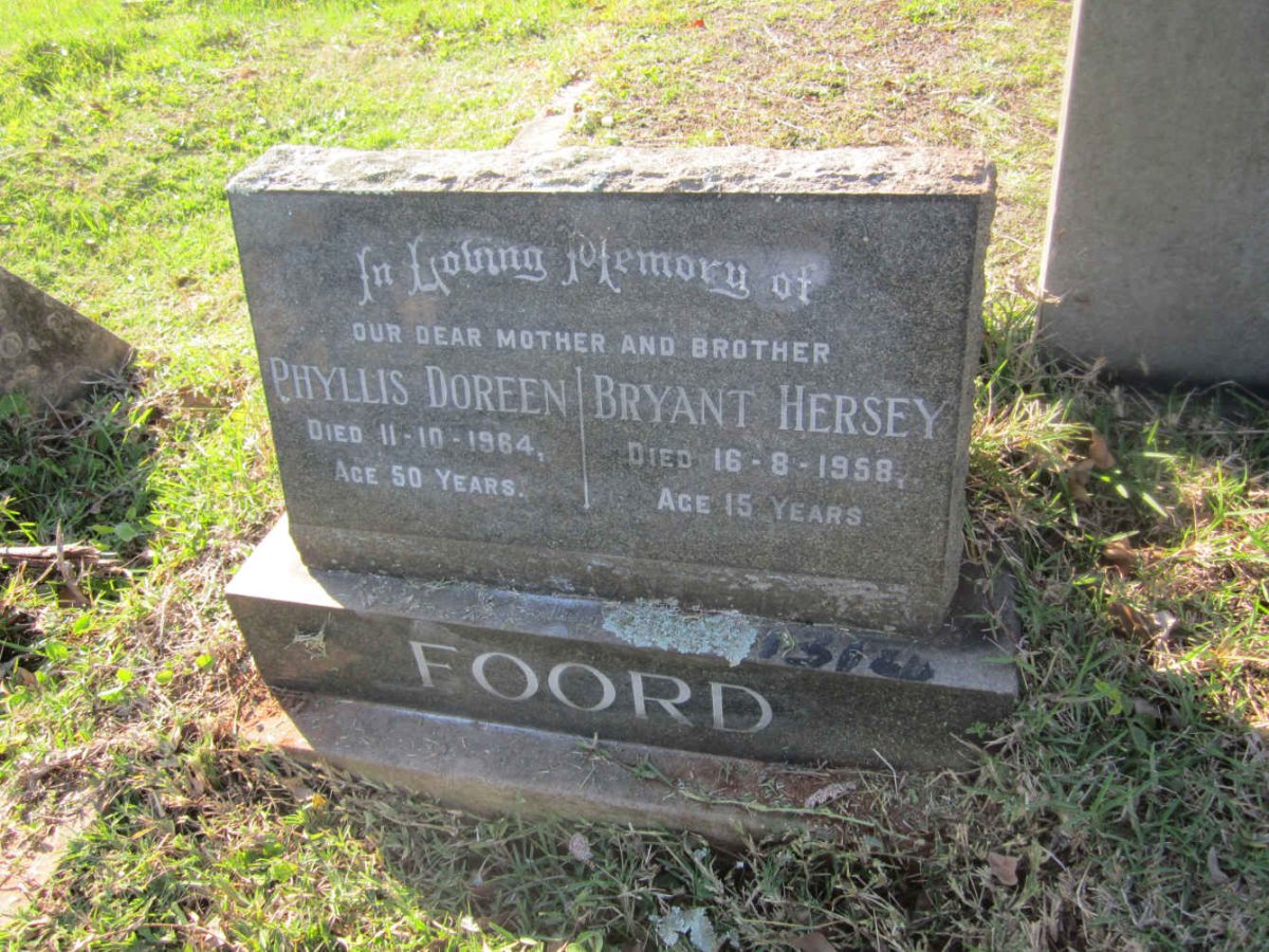 FOORD Phyllis Doreen -1964 :: FOORD Bryant Hersey -1958