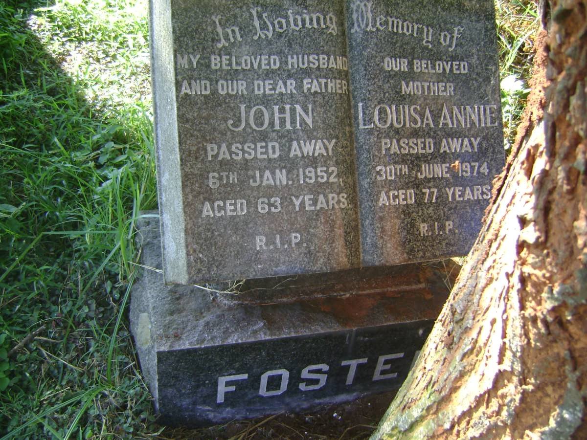 FOSTER John -1952 &amp; Louisa Annie -1974