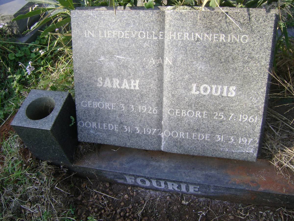 FOURIE Sarah 1926-1972 :: FOURIE Louis 1961-1972