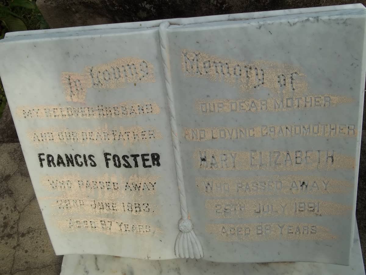 FOSTER Francis -1983 &amp; Mary Elizabeth -1991