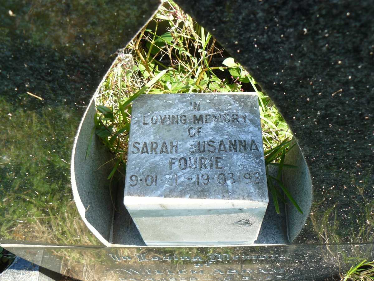 FOURIE Sarah Susanna 1921-1992