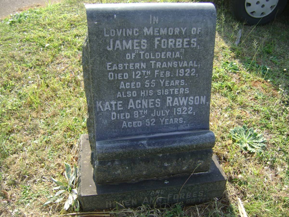 FORBES James -1922 &amp; Helen Ann -1927 :: RAWSON Kate Agnes -1922