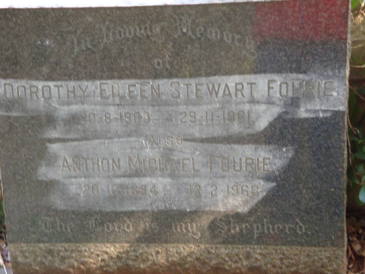 FOURIE Anthon Michael 1894-1968 &amp; Dorothy Eileen Stewart 1903-1961
